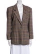 Giorgio Armani Wool Plaid Print Blazer