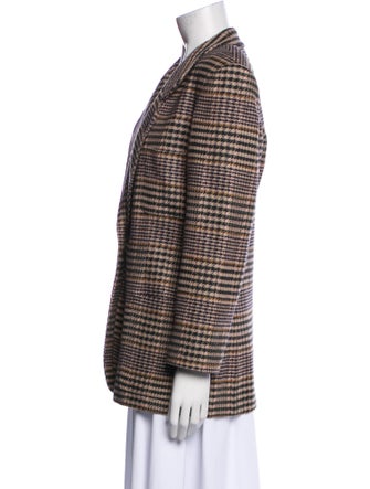 Giorgio Armani Wool Plaid Print Blazer
