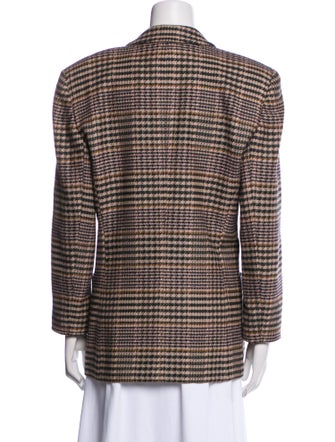 Giorgio Armani Wool Plaid Print Blazer
