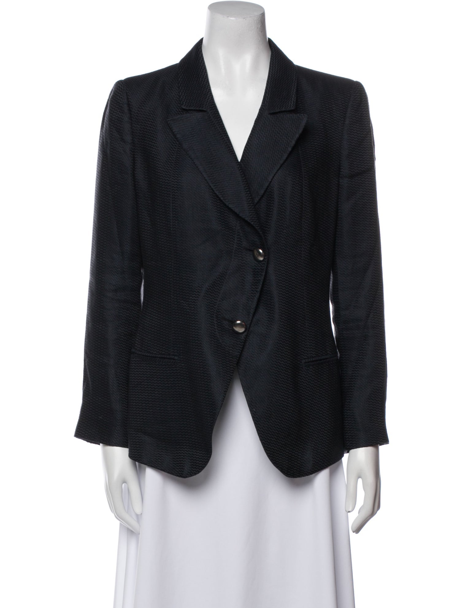 Giorgio Armani Linen Plaid Print Blazer