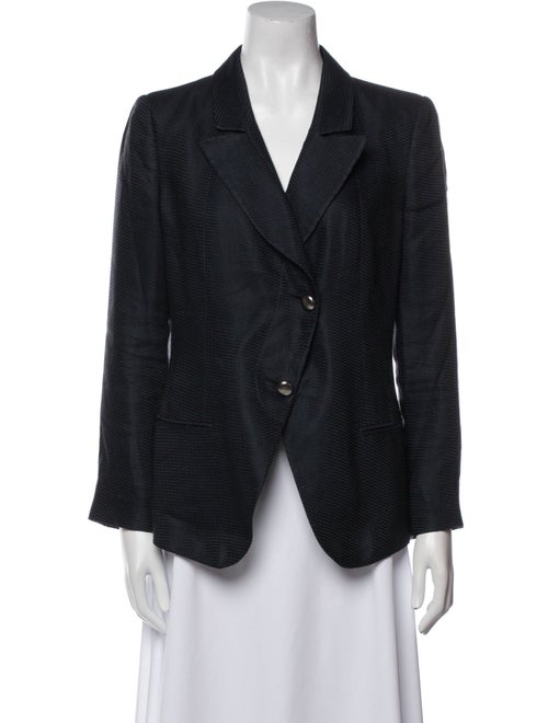 Giorgio Armani Linen Plaid Print Blazer