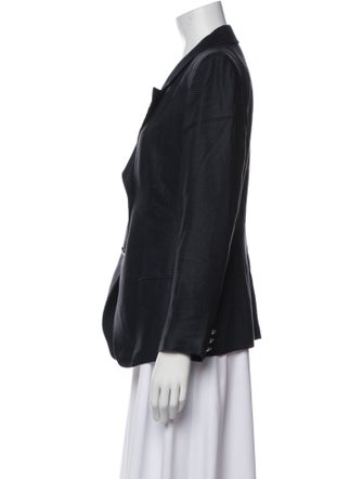 Giorgio Armani Linen Plaid Print Blazer