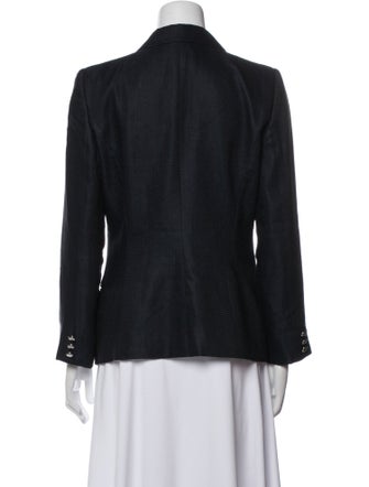 Giorgio Armani Linen Plaid Print Blazer