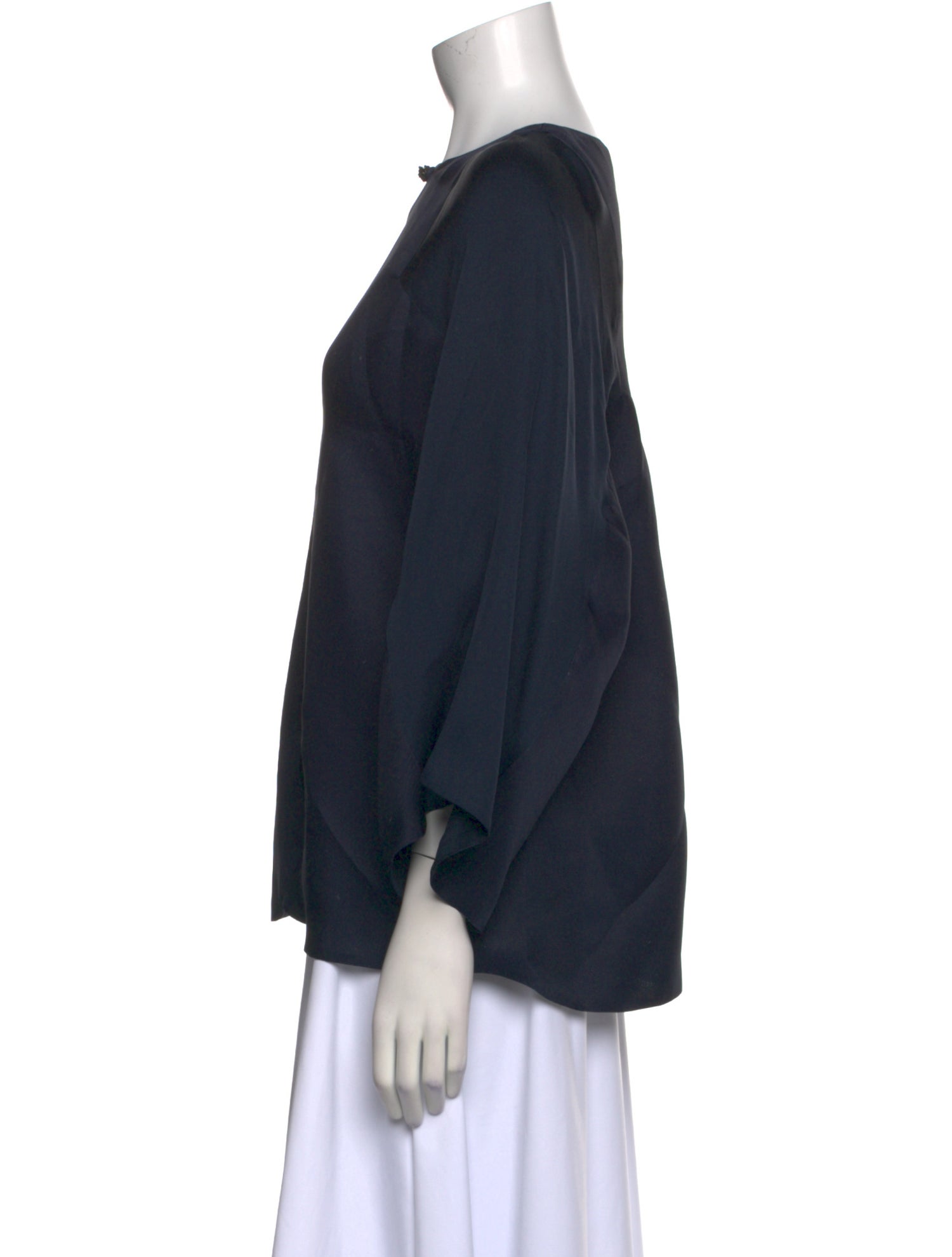 Giorgio Armani Bateau Neckline Three-Quarter Sleeve Blouse