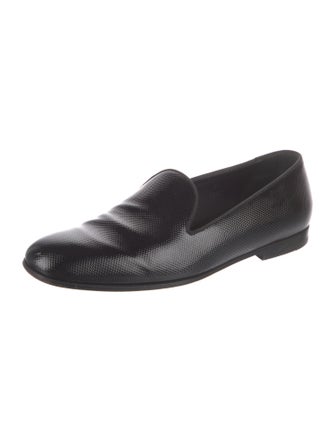 Giorgio Armani Embossed Leather Loafers