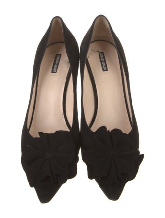 Giorgio Armani Suede Floral Print Pumps