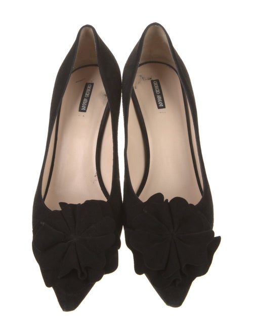 Giorgio Armani Suede Floral Print Pumps