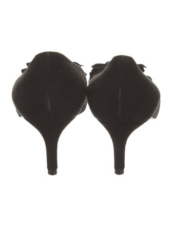 Giorgio Armani Suede Floral Print Pumps