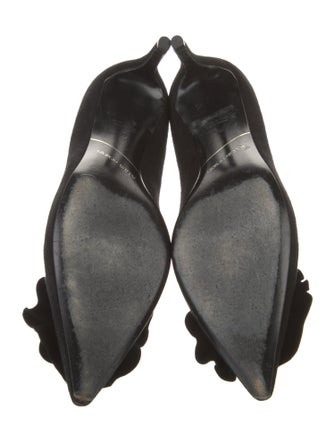 Giorgio Armani Suede Floral Print Pumps