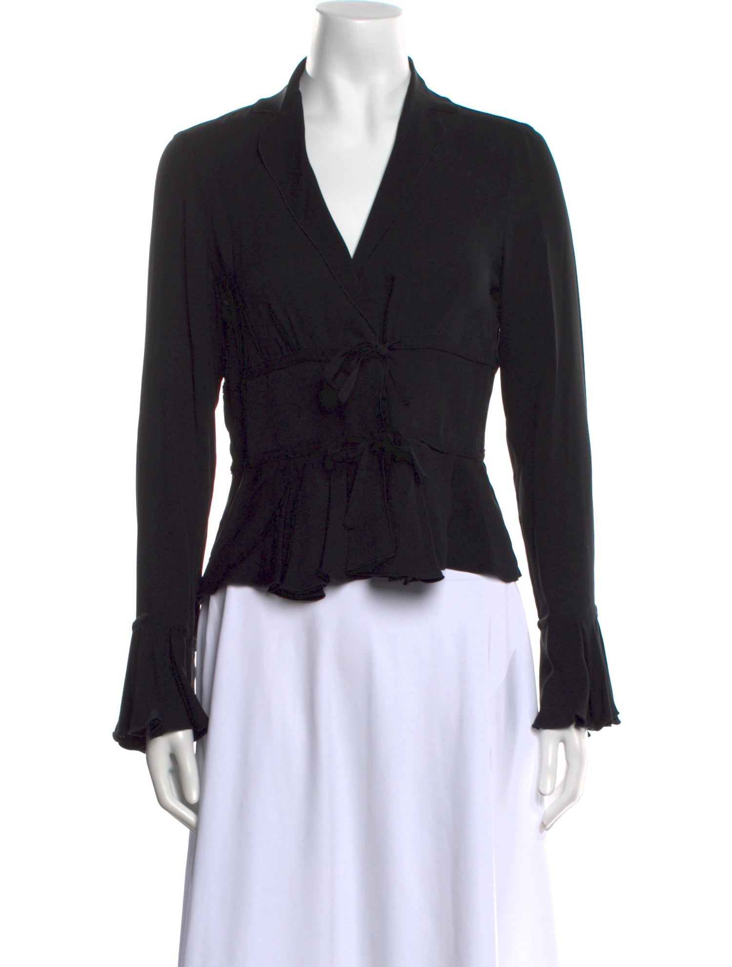 Giorgio Armani Silk V-Neck Crop Top