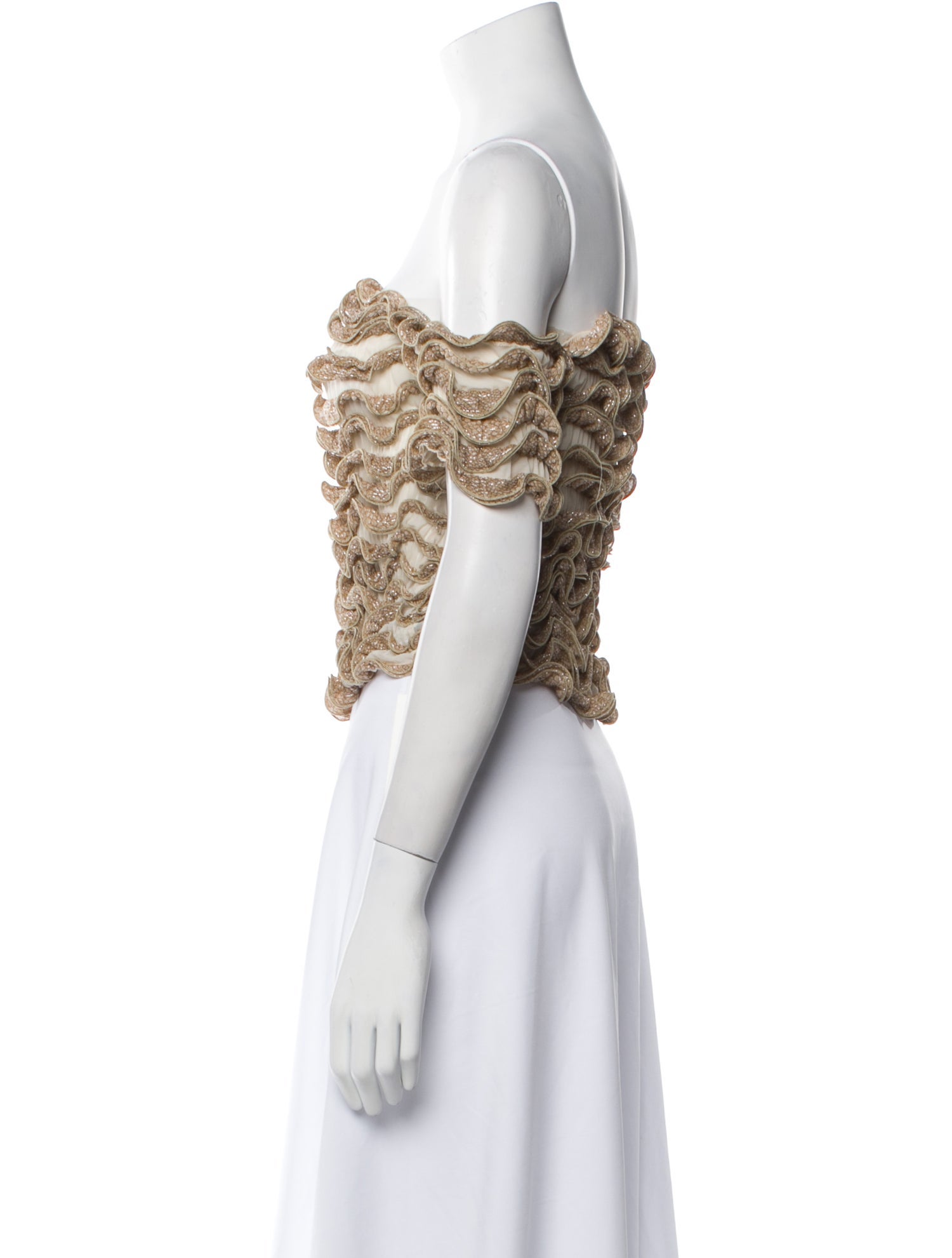 Giorgio Armani Off-The-Shoulder Short Sleeve Crop Top