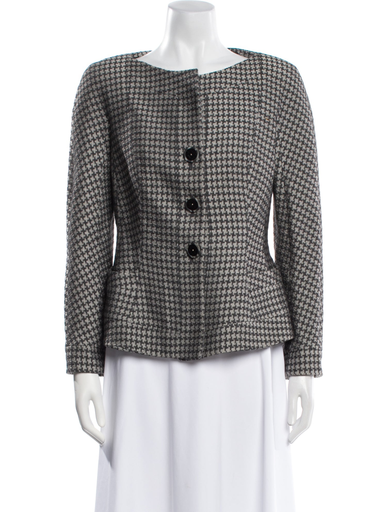 Giorgio Armani Wool Houndstooth Print Evening Jacket