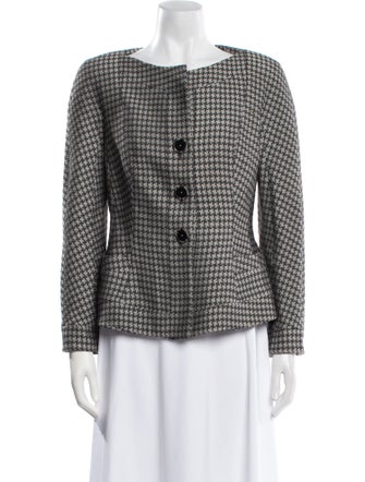 Giorgio Armani Wool Houndstooth Print Evening Jacket