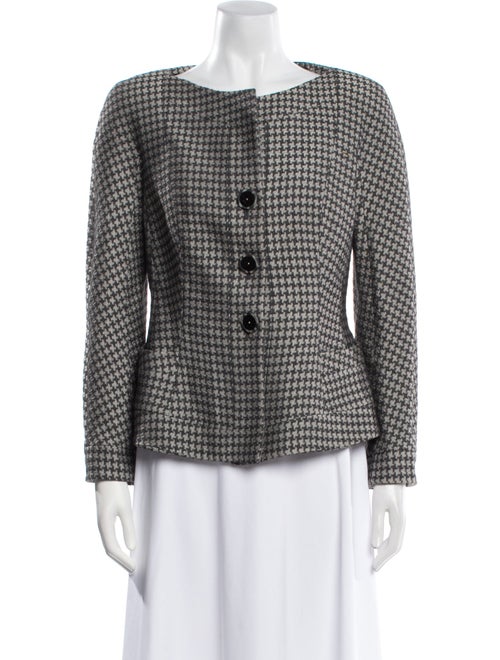 Giorgio Armani Wool Houndstooth Print Evening Jacket