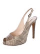 Giorgio Armani Snakeskin Animal Print Slingback Pumps