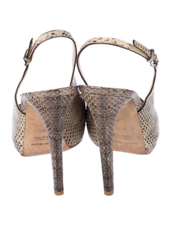 Giorgio Armani Snakeskin Animal Print Slingback Pumps