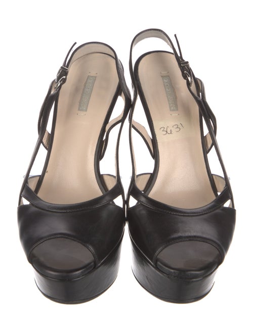 Giorgio Armani Leather Slingback Pumps