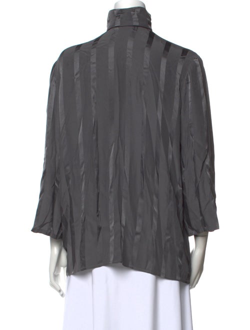 Giorgio Armani Silk Mock Neck Button-Up Top