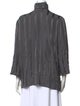 Giorgio Armani Silk Mock Neck Button-Up Top