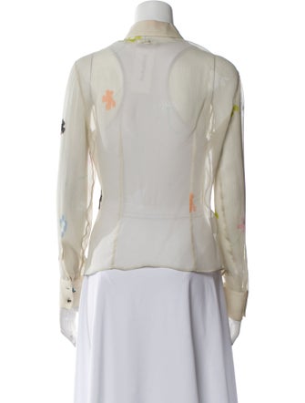 Giorgio Armani Printed Long Sleeve Button-Up Top