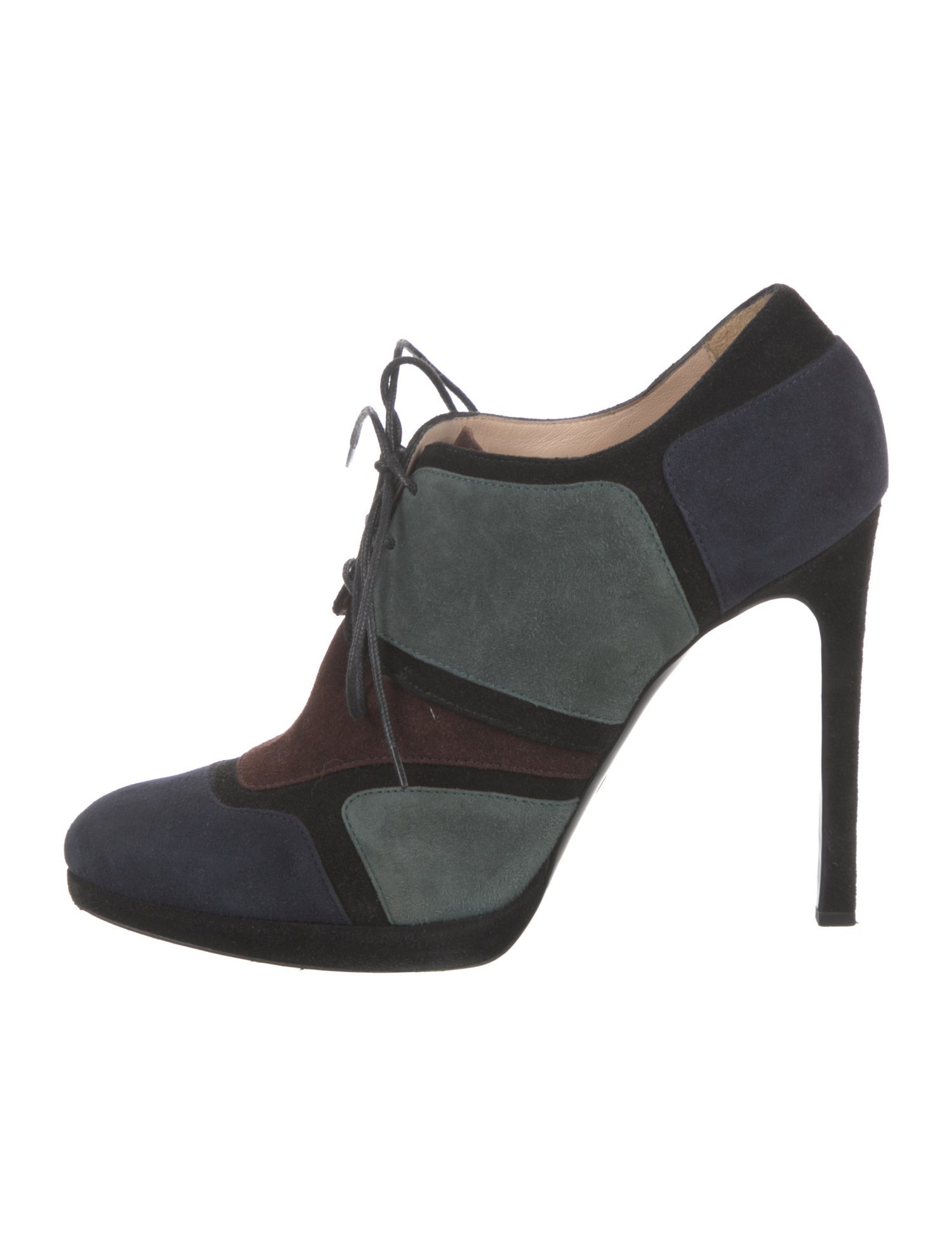 Giorgio Armani Suede Colorblock Pattern Pumps