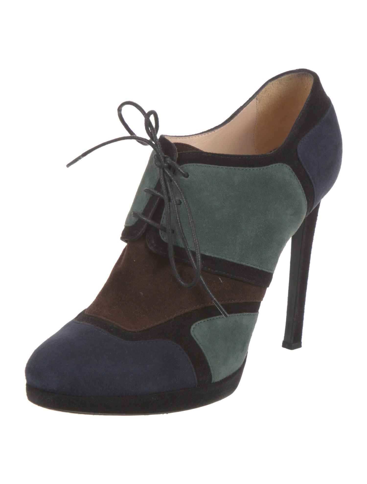 Giorgio Armani Suede Colorblock Pattern Pumps