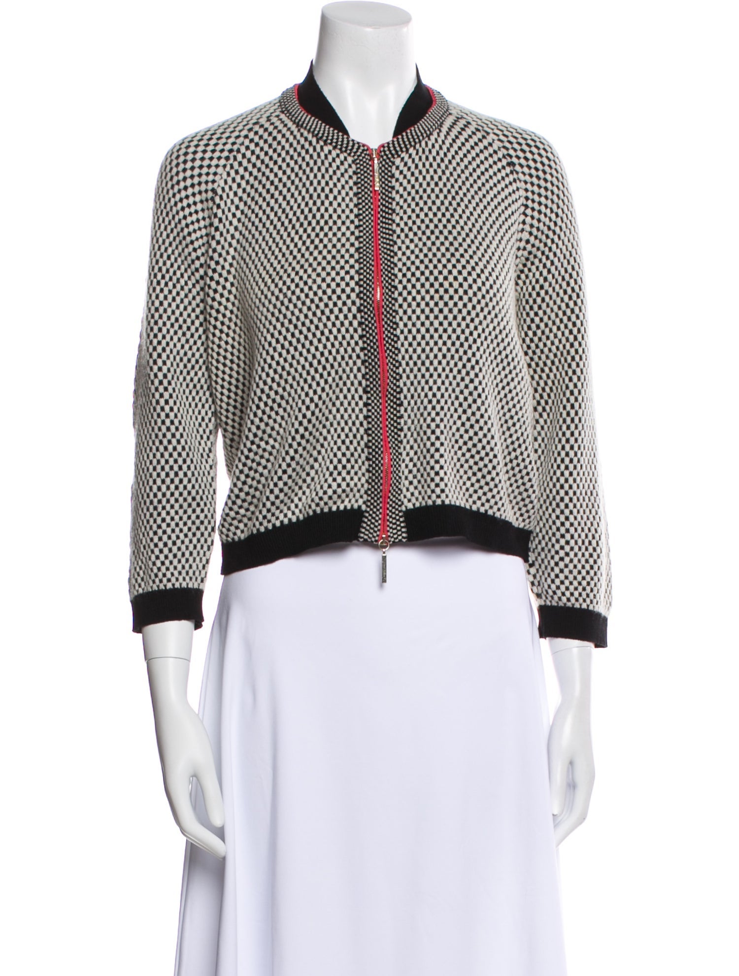 Giorgio Armani Cashmere Polka Dot Print Bomber Jacket