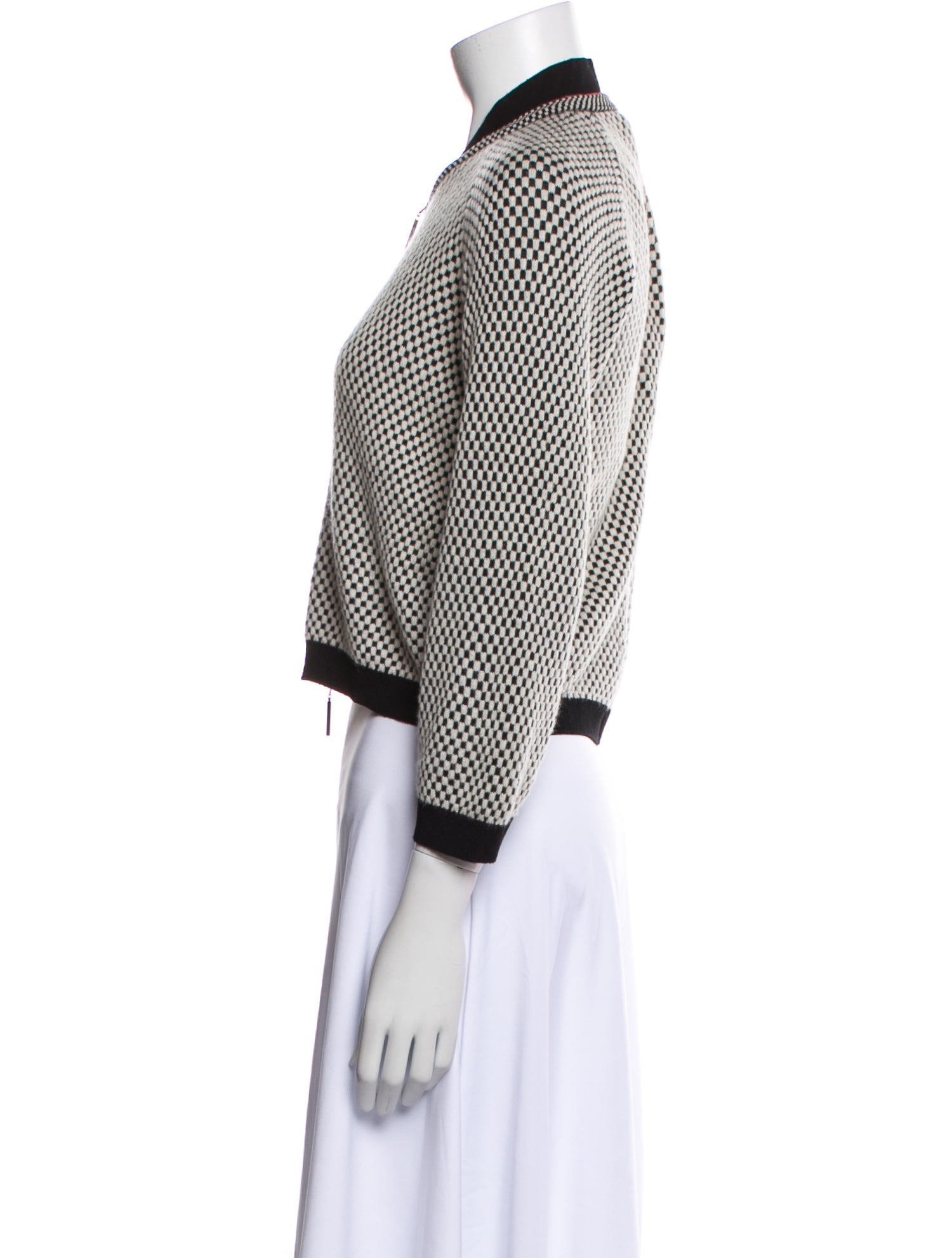 Giorgio Armani Cashmere Polka Dot Print Bomber Jacket