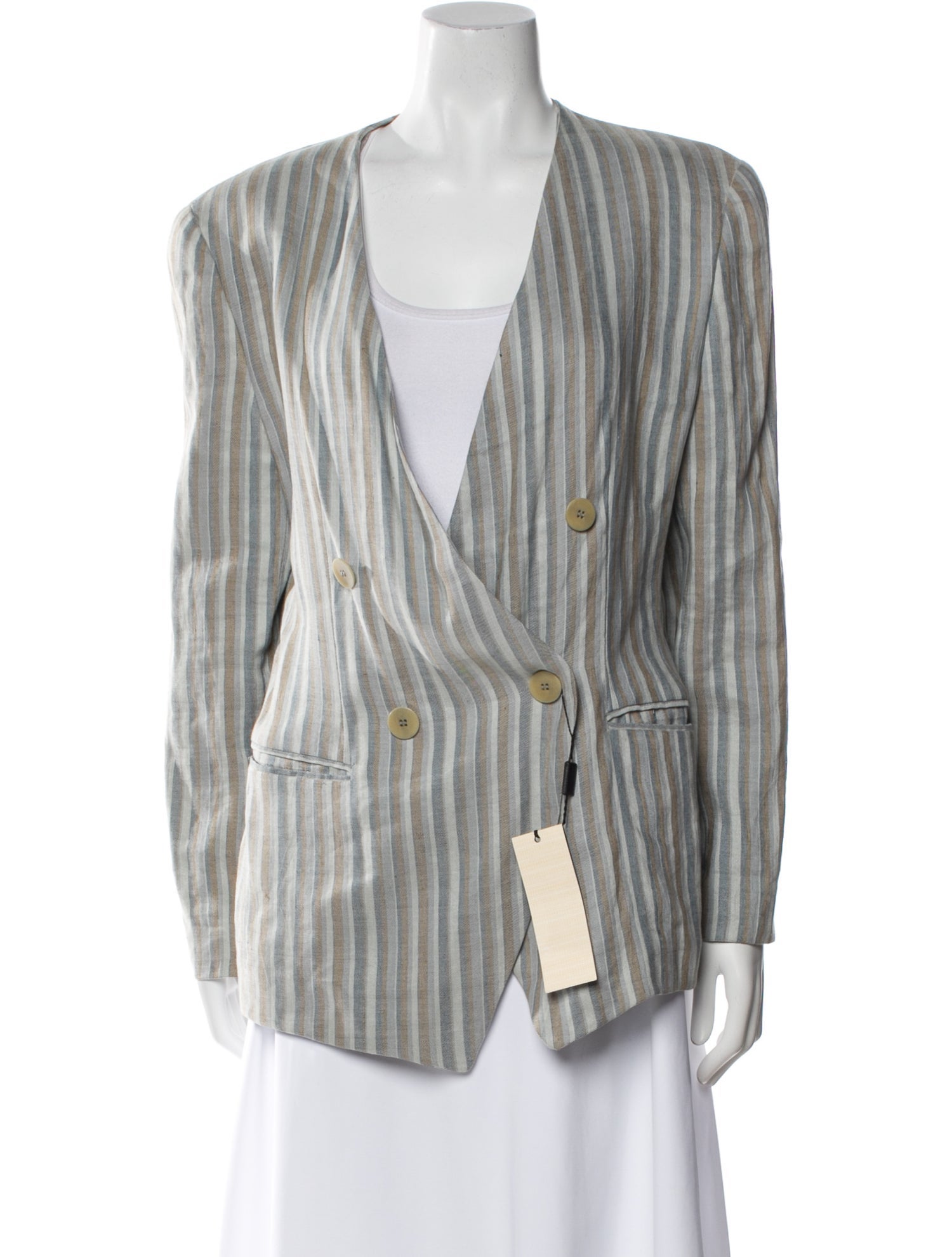Giorgio Armani Linen Striped Blazer w/ Tags