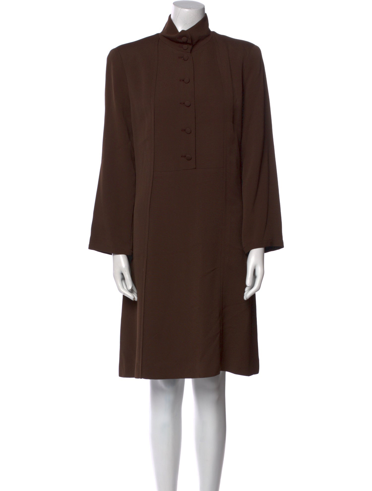 Giorgio Armani Mock Neck Knee-Length Dress