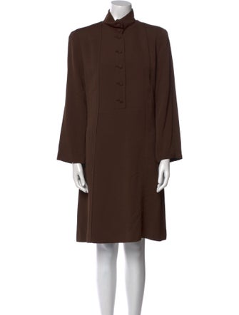 Giorgio Armani Mock Neck Knee-Length Dress