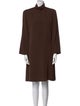 Giorgio Armani Mock Neck Knee-Length Dress
