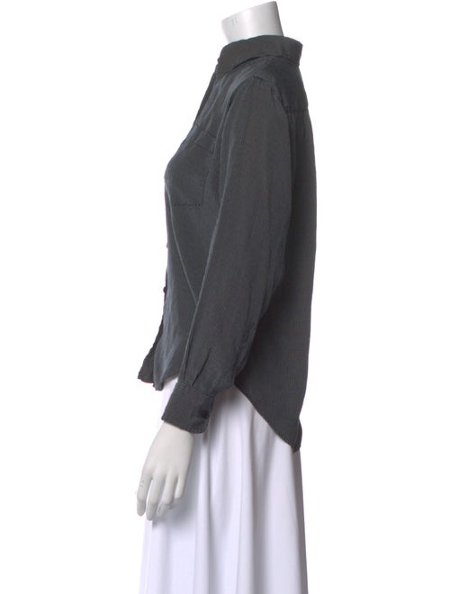 Giorgio Armani Plaid Print Long Sleeve Button-Up Top