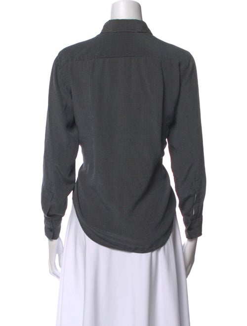 Giorgio Armani Plaid Print Long Sleeve Button-Up Top