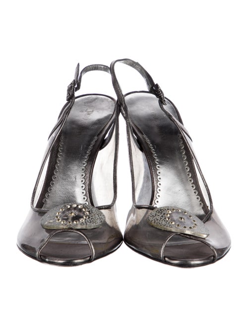Giorgio Armani PVC Crystal Embellishments Slingback Pumps