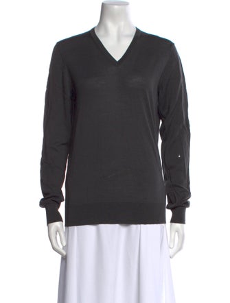 Giorgio Armani Virgin Wool V-Neck Sweatshirt