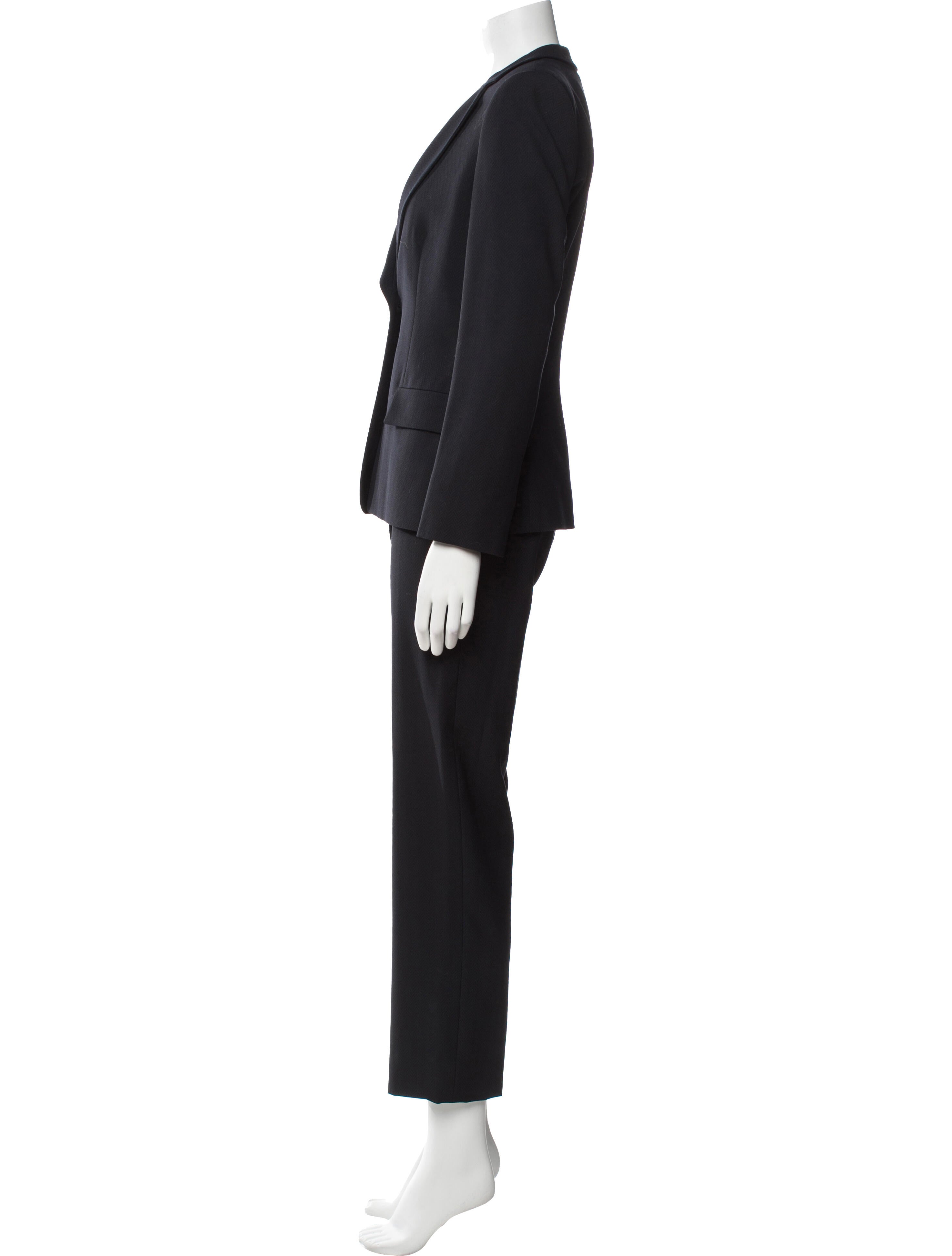 Giorgio Armani Virgin Wool Ruffle Embellishment Pantsuit