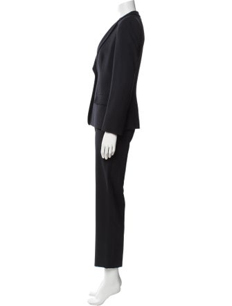 Giorgio Armani Virgin Wool Ruffle Embellishment Pantsuit