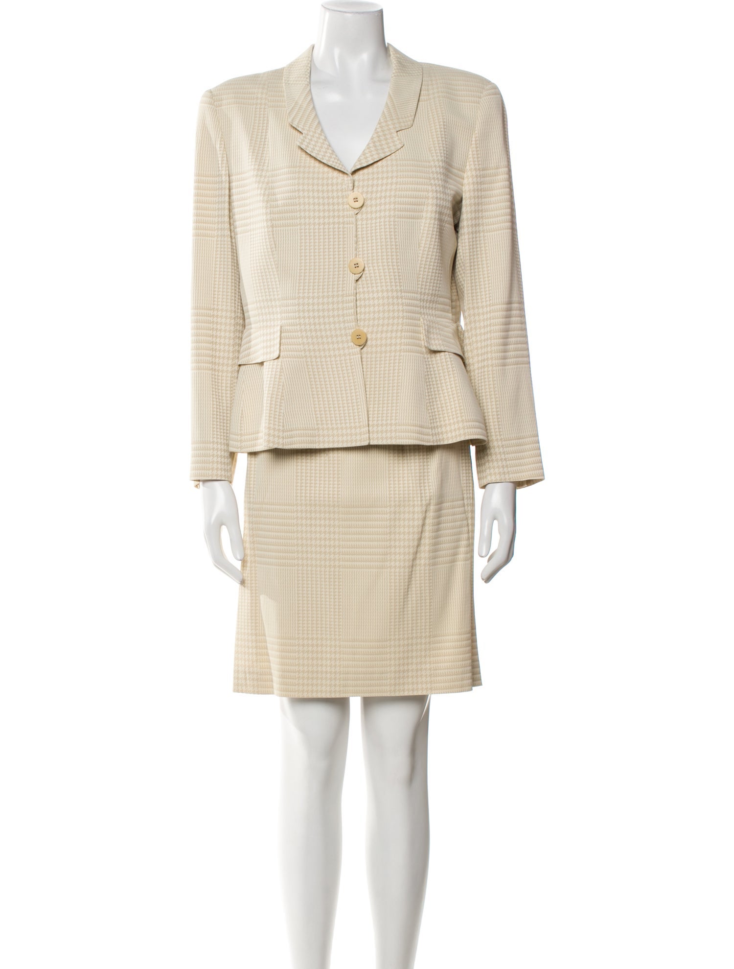 Giorgio Armani Houndstooth Print Skirt Suit
