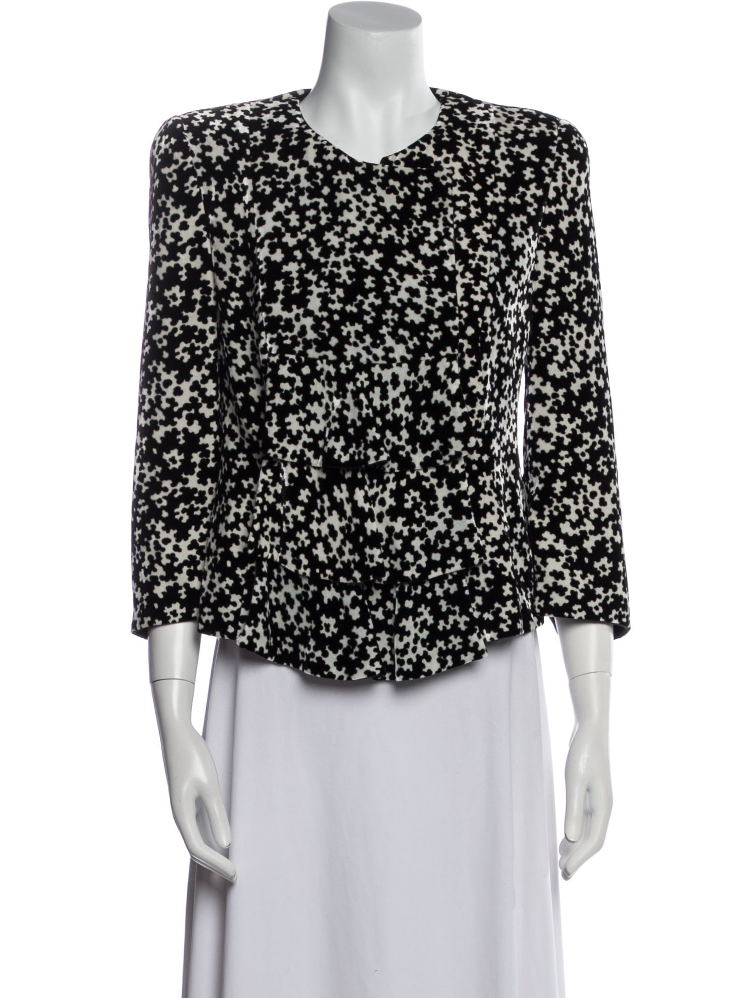 Giorgio Armani Floral Print Crew Neck Blouse