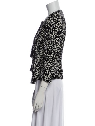 Giorgio Armani Floral Print Crew Neck Blouse