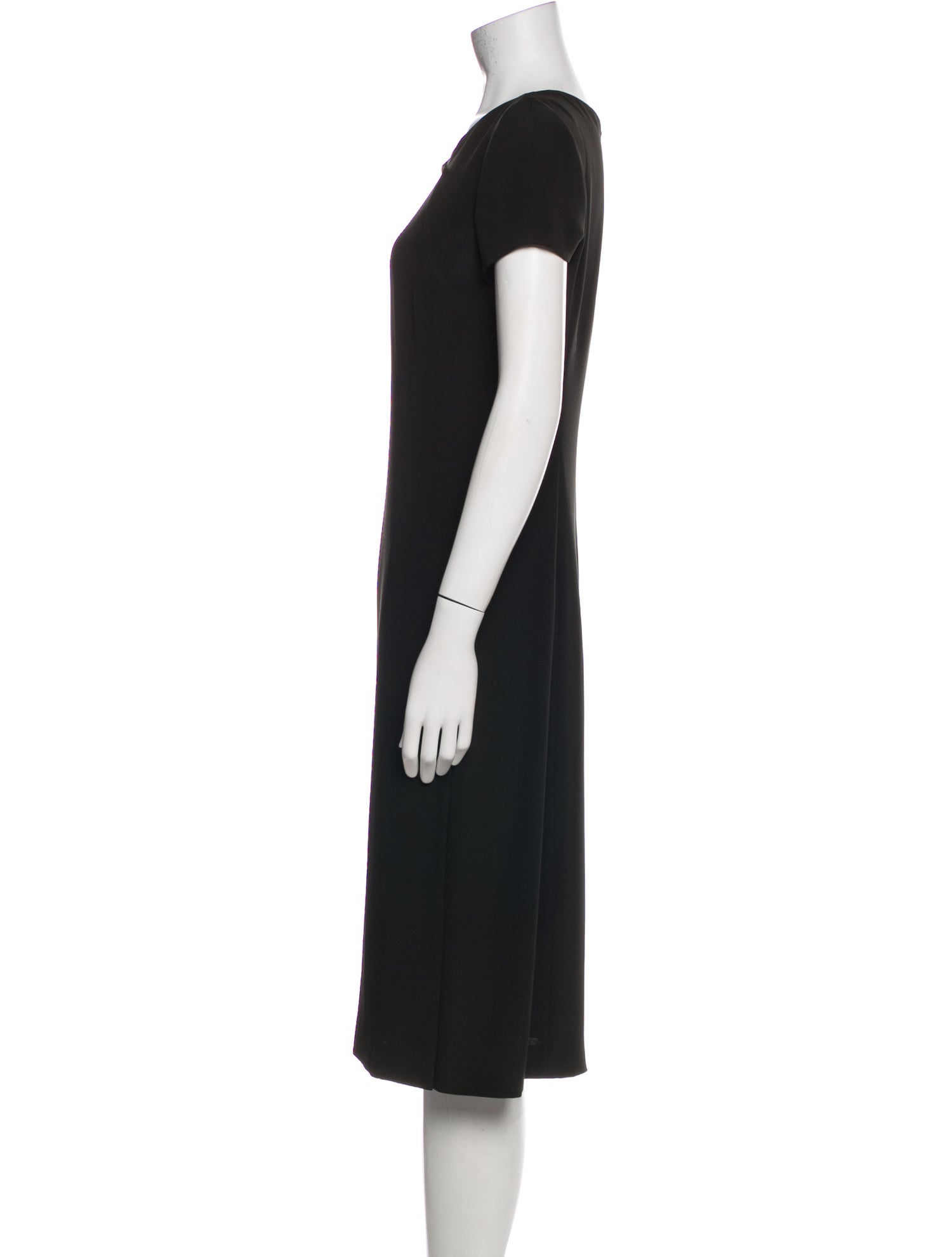 Giorgio Armani Scoop Neck Midi Length Dress