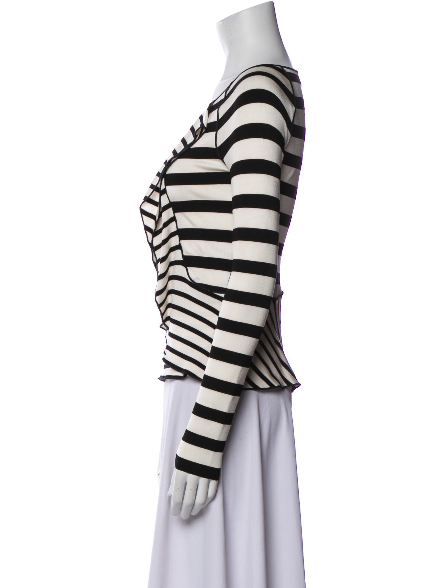 Giorgio Armani Striped Bateau Neckline Top