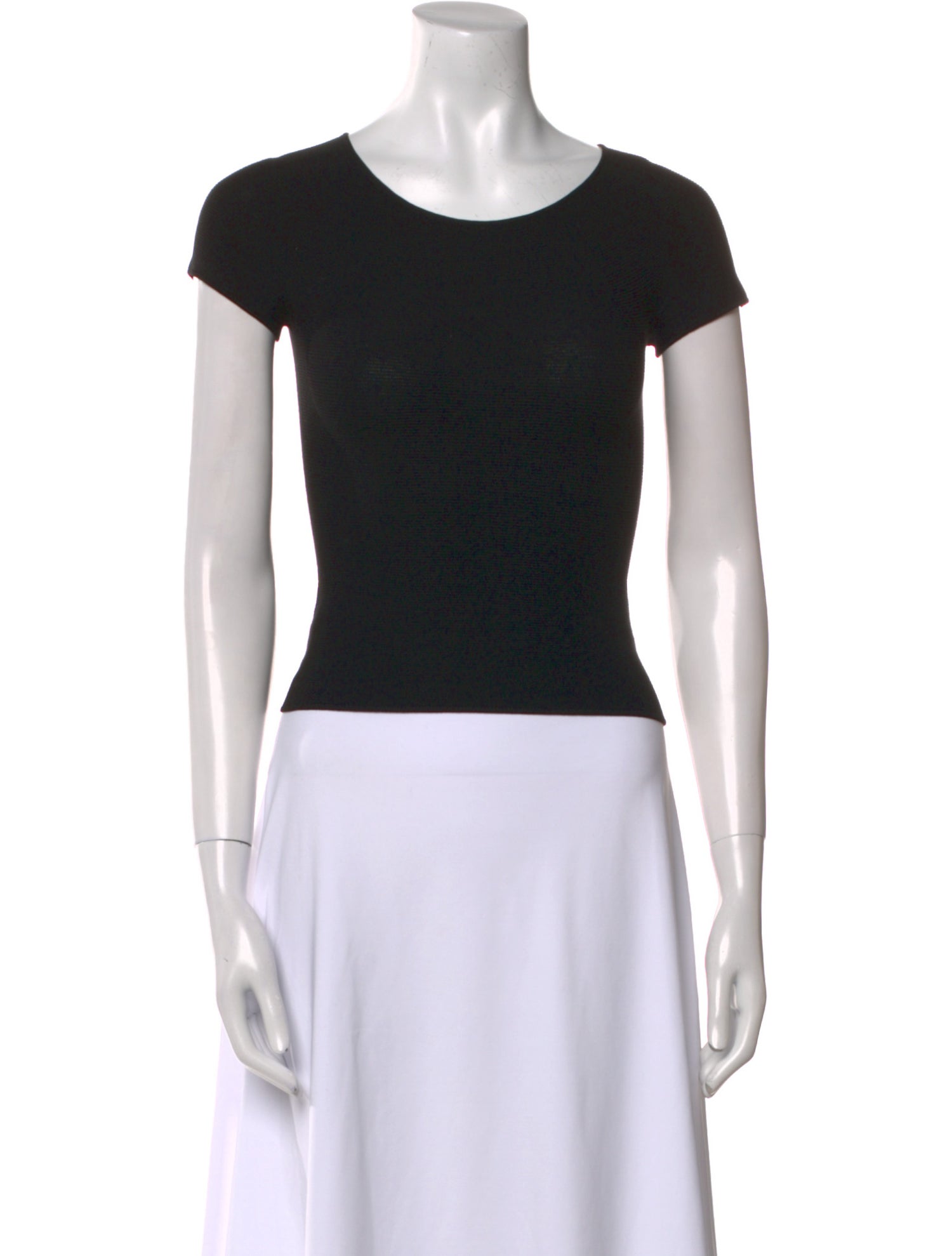 Giorgio Armani Scoop Neck Short Sleeve Crop Top