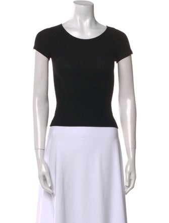 Giorgio Armani Scoop Neck Short Sleeve Crop Top