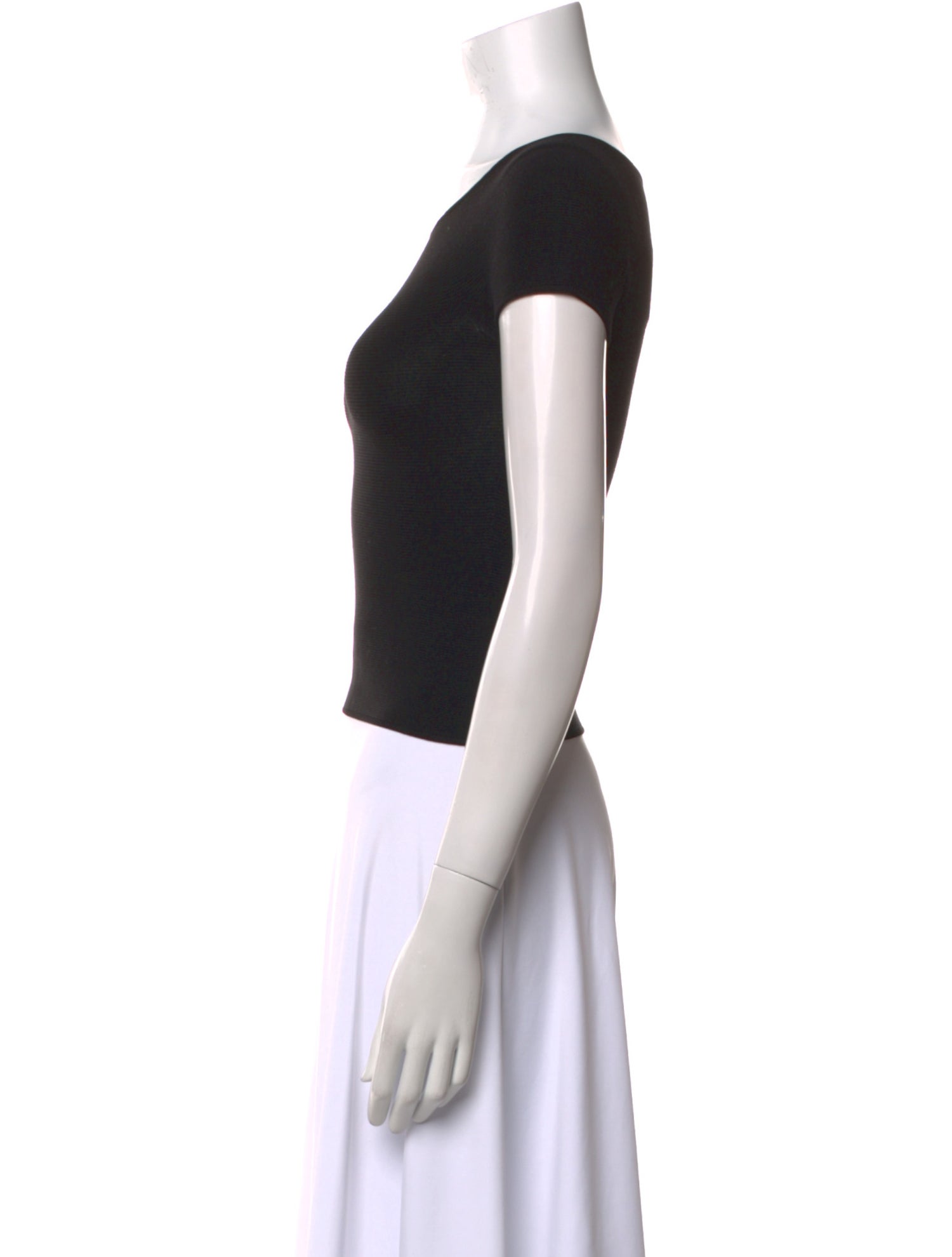 Giorgio Armani Scoop Neck Short Sleeve Crop Top