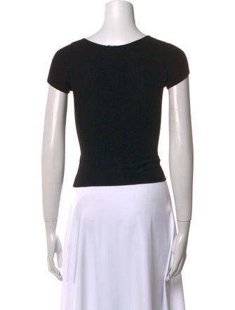 Giorgio Armani Scoop Neck Short Sleeve Crop Top