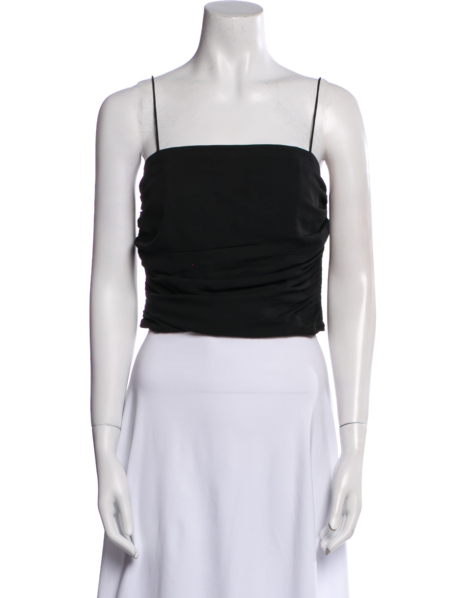 Giorgio Armani Silk Square Neckline Crop Top