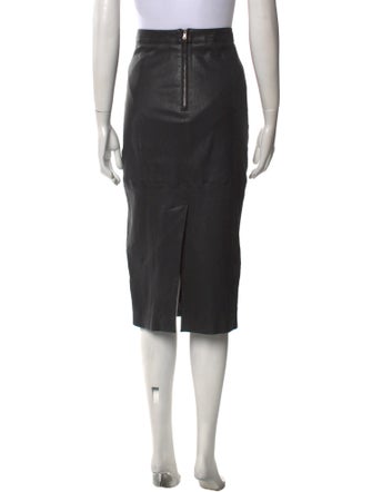 Giorgio Armani Lamb Leather Midi Length Skirt