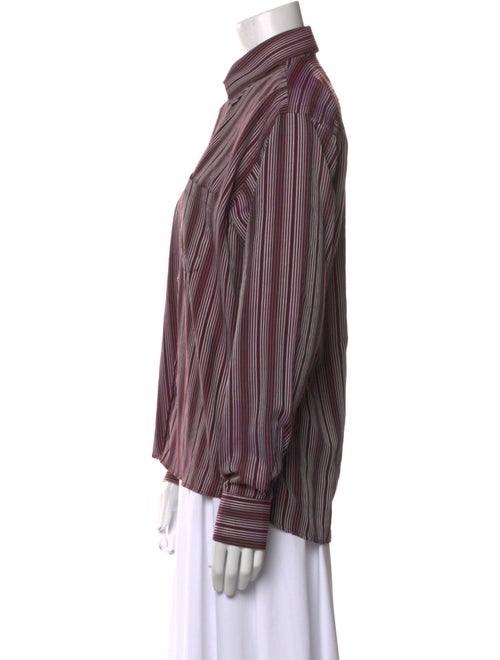 Giorgio Armani Striped Long Sleeve Button-Up Top